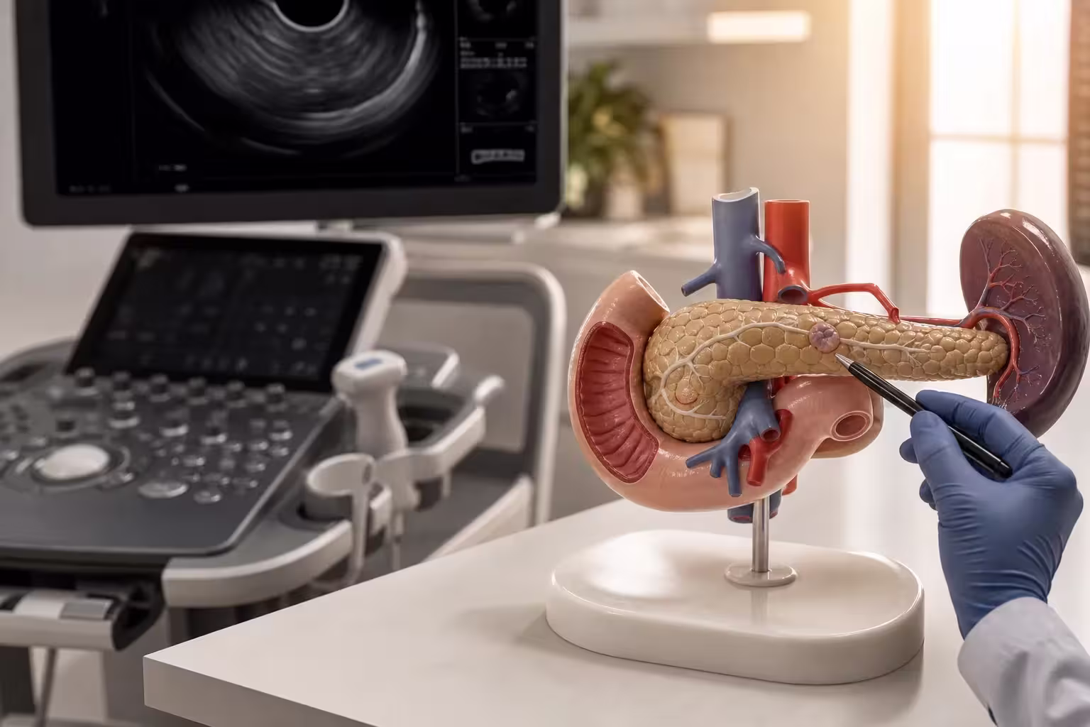 Avaliação diagnóstica de um cisto pancreático em exames de imagem